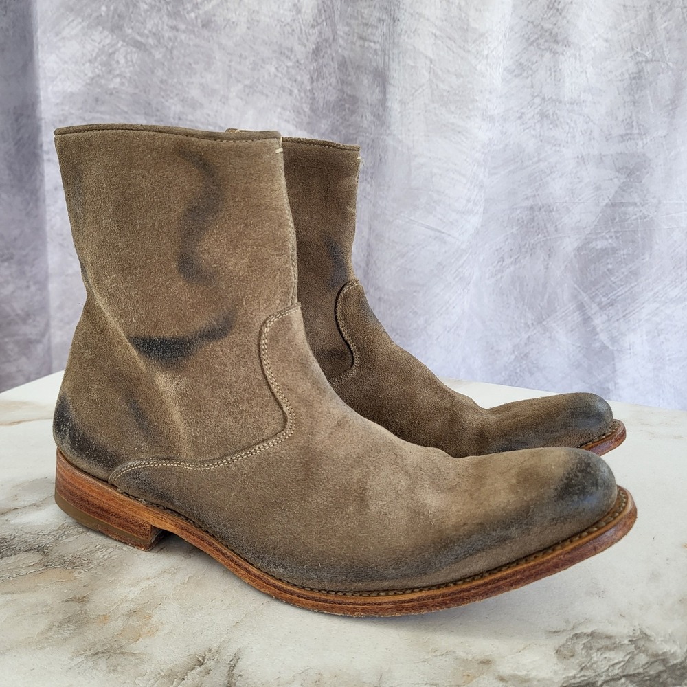 N.D.C Tusitania Hand Made Suede Zip Up Boots Women's Size 39 Tan